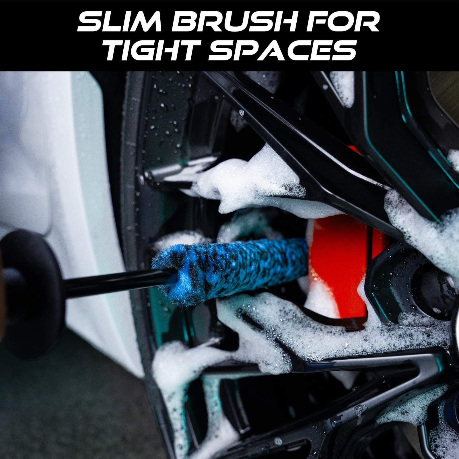 Wheel Barrel Brush Set for Car Detailing – 2 Pack, Slim & Regular, 16″ Length, T