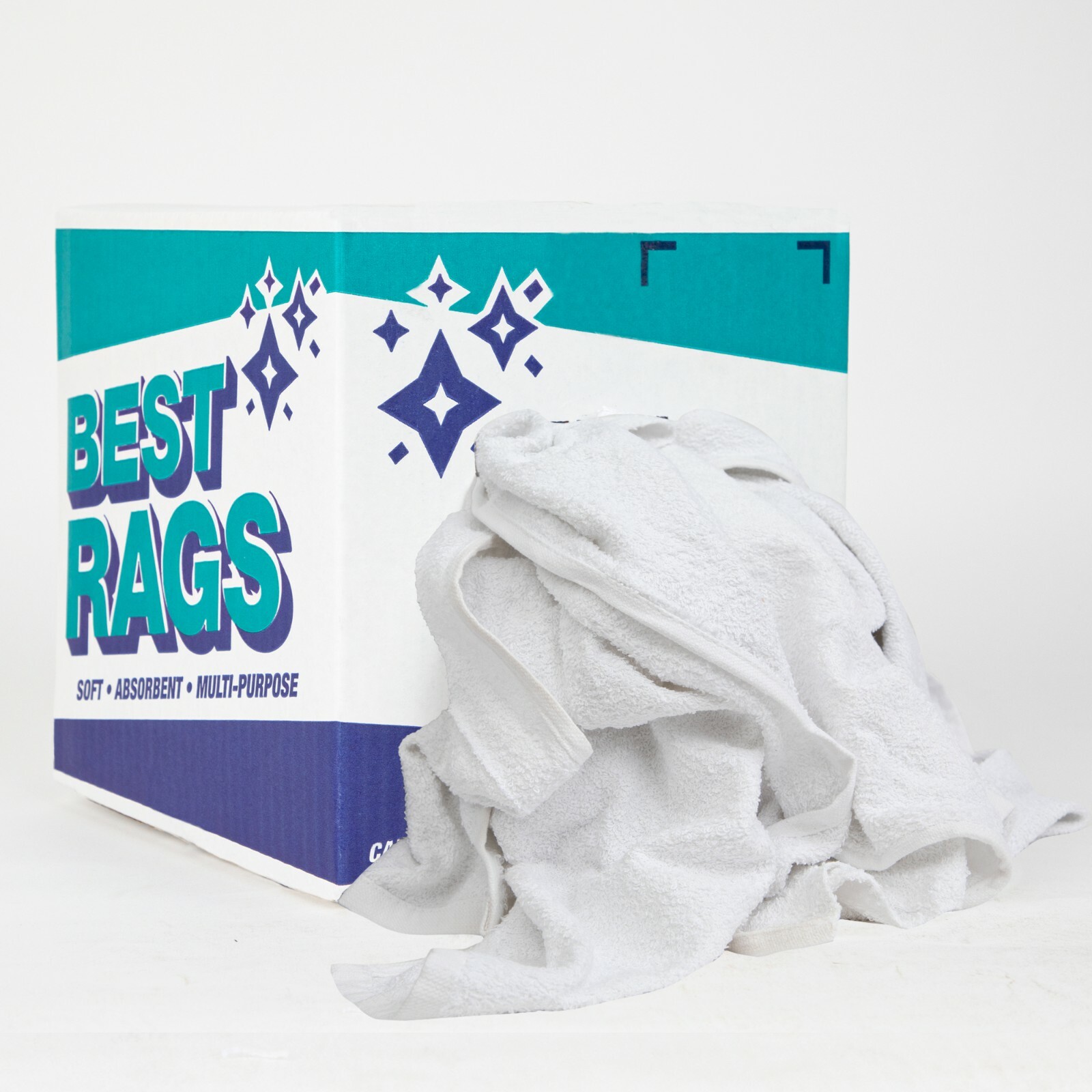 Terry Hand Towel Rags, Bulk Options, White Multipurpose Cleaning Cloth Wipers