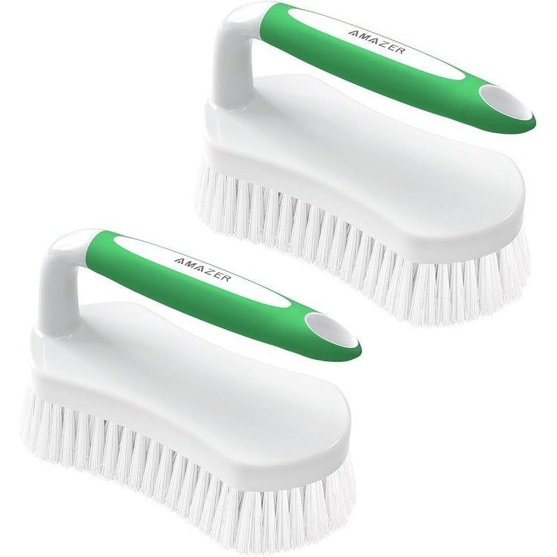 Ergonomic Scrub Brush Bathroom Kitchen Durable Stiff Bristles Easy Grip New