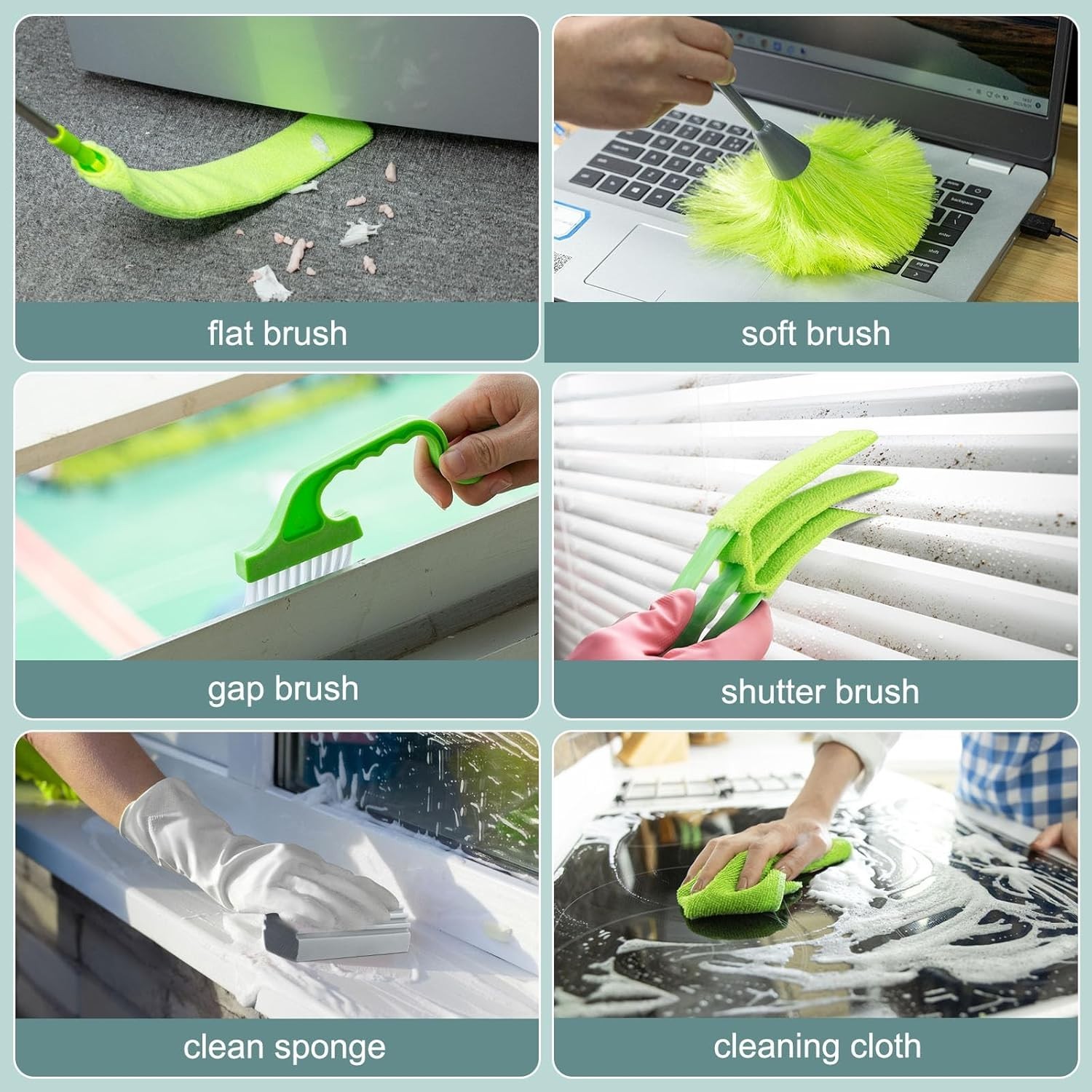 Microfiber Duster with Extension Pole 30 to 100”, Bendable Reusable Washable…