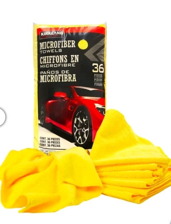 2-pack Kirkland Signature Ultra Plush Microfiber Towel, Yellow, 16 in x 16 in