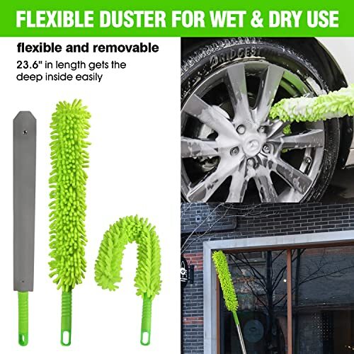 🚗 62” Car Wash Brush with Long Handle Car Wash Mop Mitt Chenille Car Cleaning