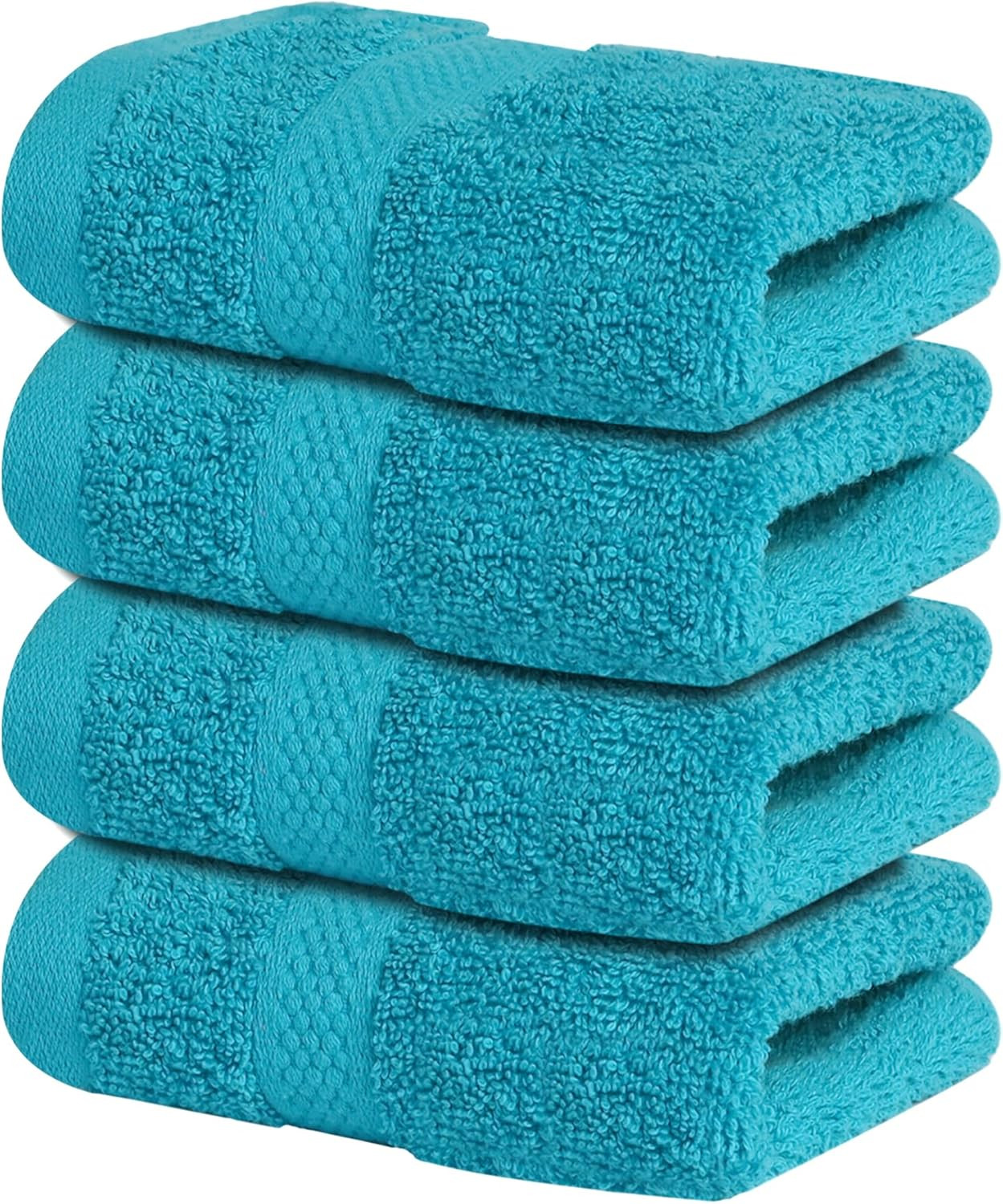 Infinitee Xclusives 100% Cotton Luxury Wash Cloths – Pack of 12, Brilliant White