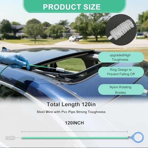 Auto Sunroof Drain Cleaning Tool,118inch Long Pipe Cleaner for Car,flexible New
