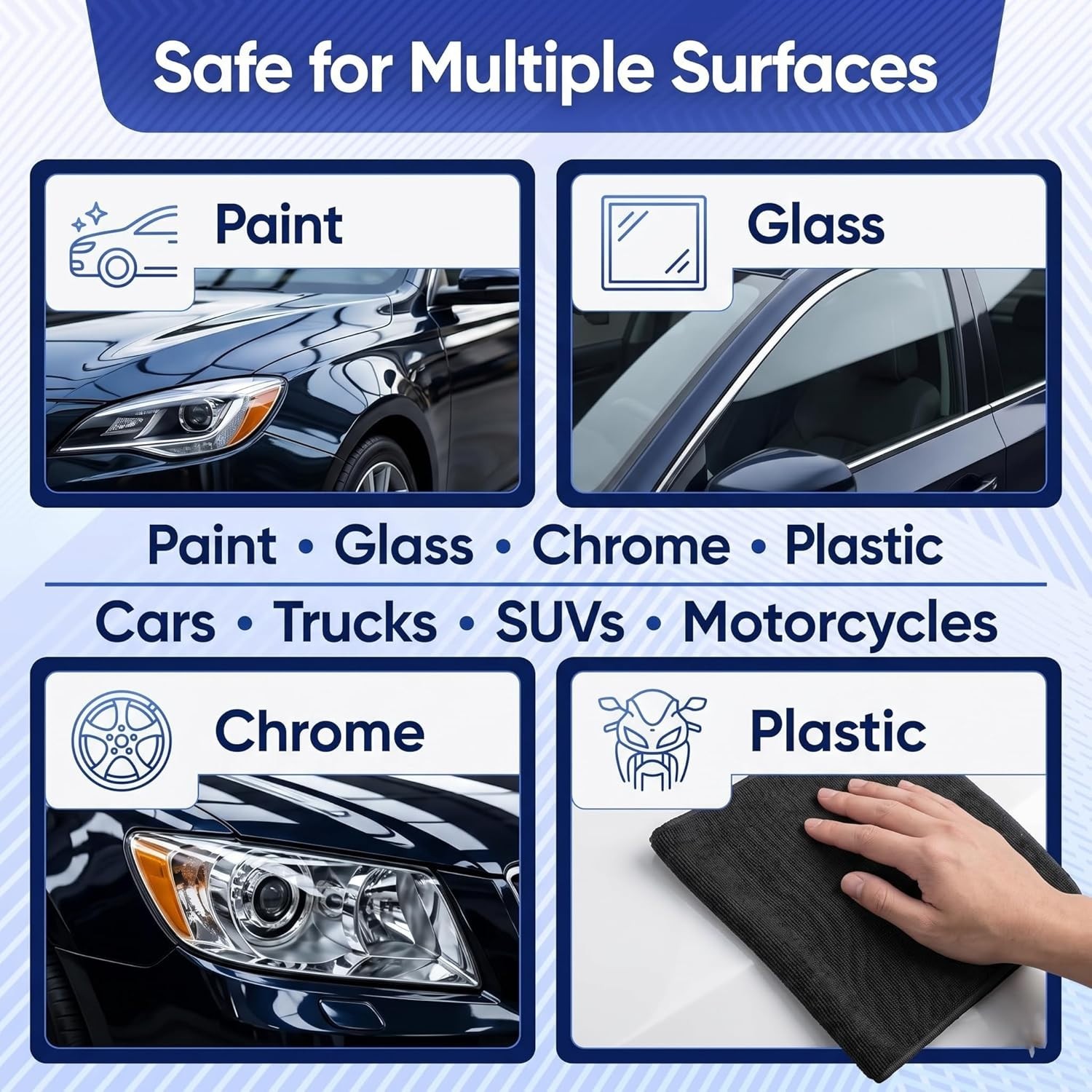 NADUSEP Clay Towel for Auto Detailing – Synthetic Clay Bar Towel 12” x 12” –