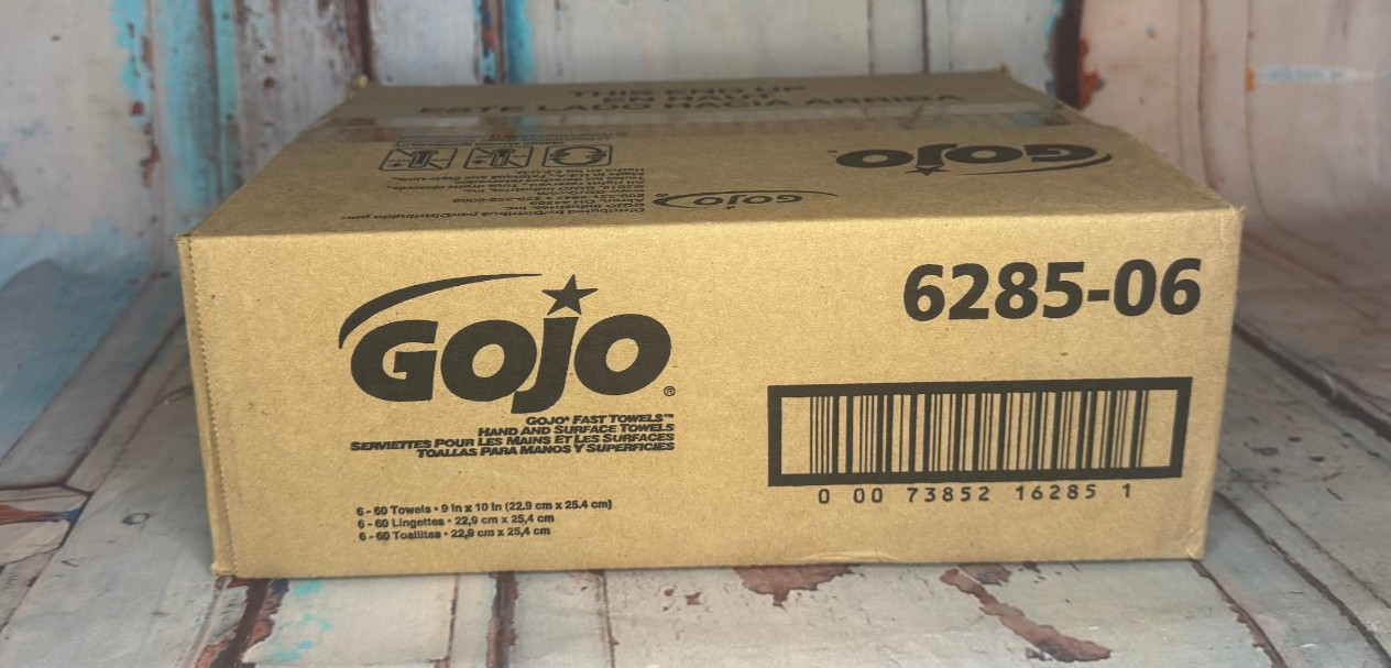 Gojo 6285-06 Wet Towels, Citrus, (Sealed Case of 6)