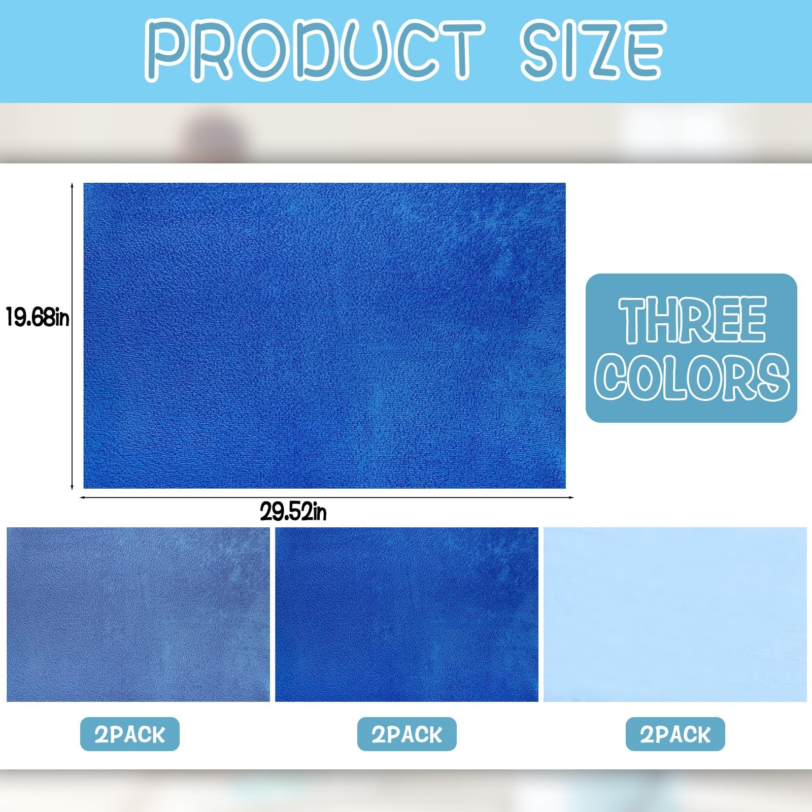 6 Pack Extra Large Microfiber Cleaning Cloths 20″x30″, Lint-Free Reusable Tow…