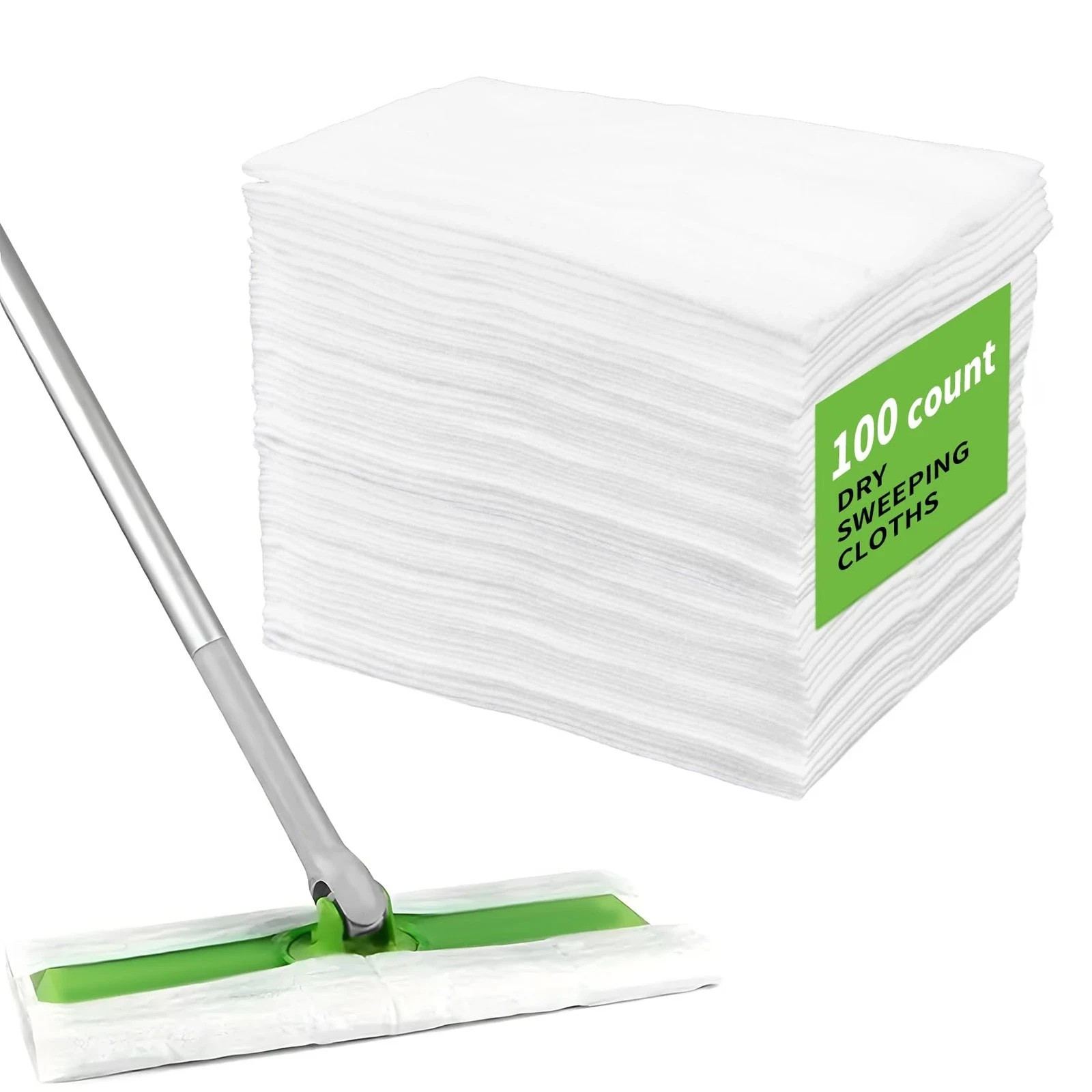 100 Count Dry Sweeping Cloths – Disposable Mop Pads Refills Compatible with 1…