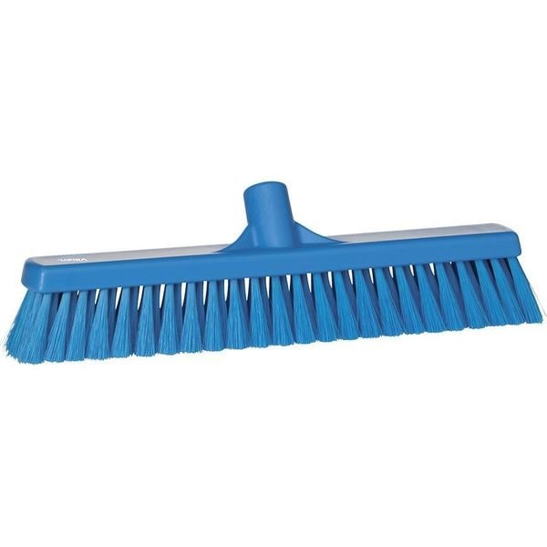 Vikan 31793 16 In Sweep Face Broom Head, Medium, Synthetic, Blue
