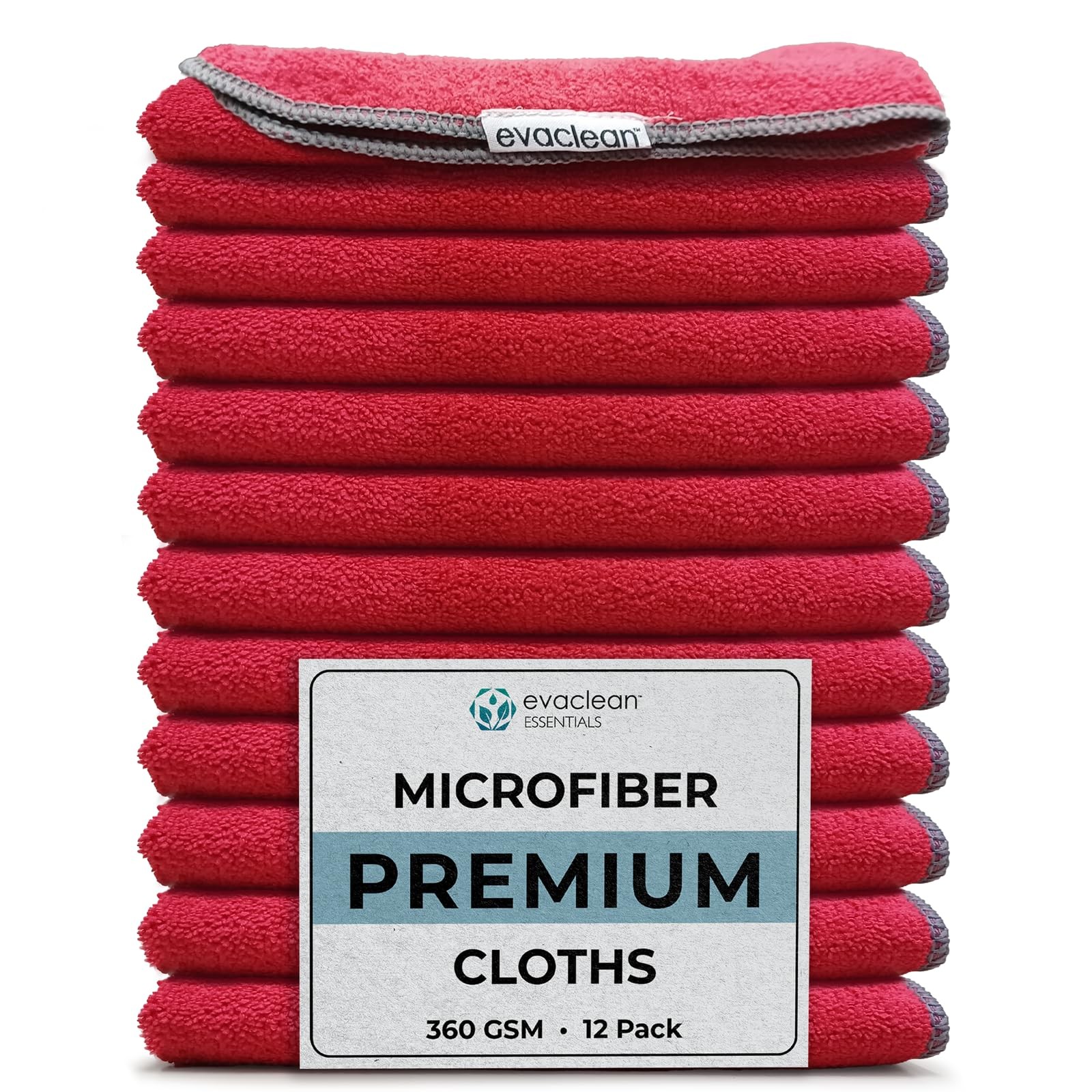 Premium Microfiber Cleaning Cloth 16″x16″ – Reusable, Washable, Non-Scratch, …