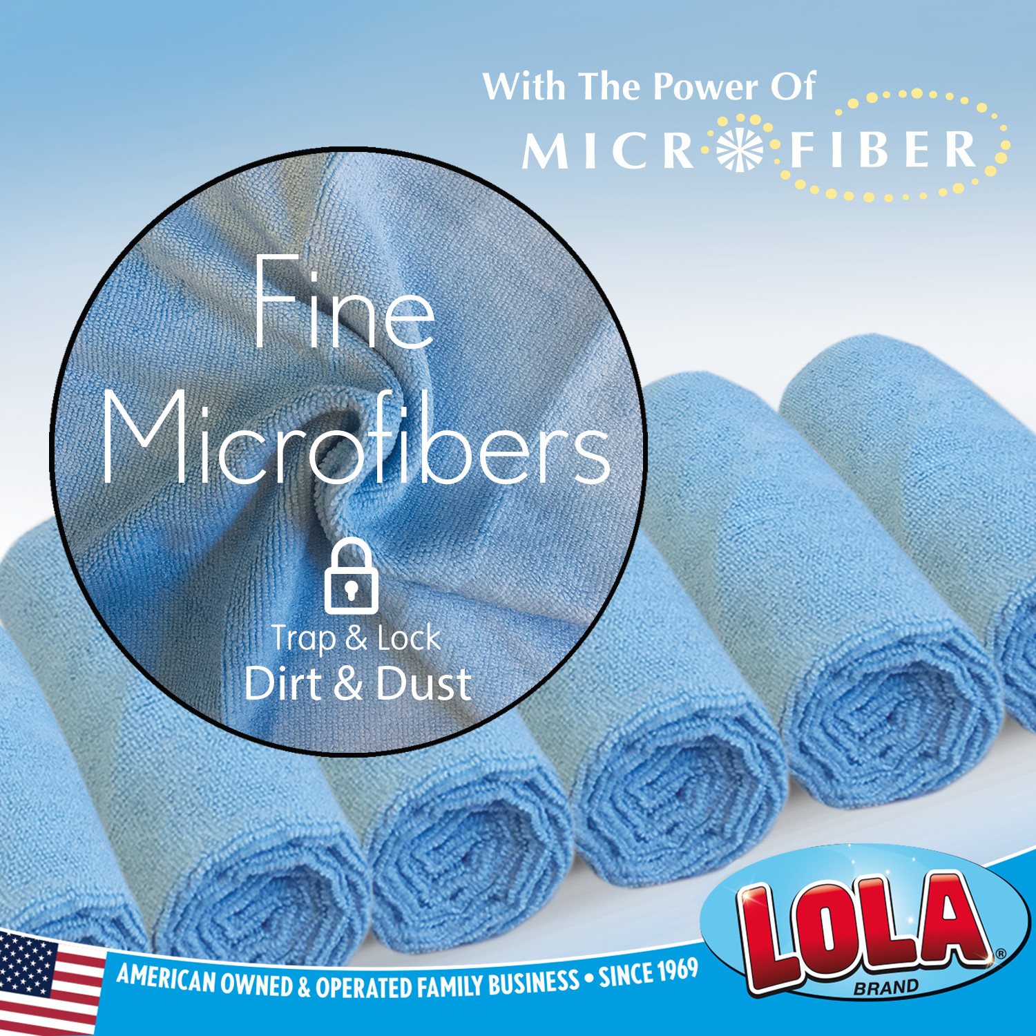 Jumbo Microfiber Cleaning Cloths 6 Pk – Reusable & Washable 16″ x 14″ by LOLA