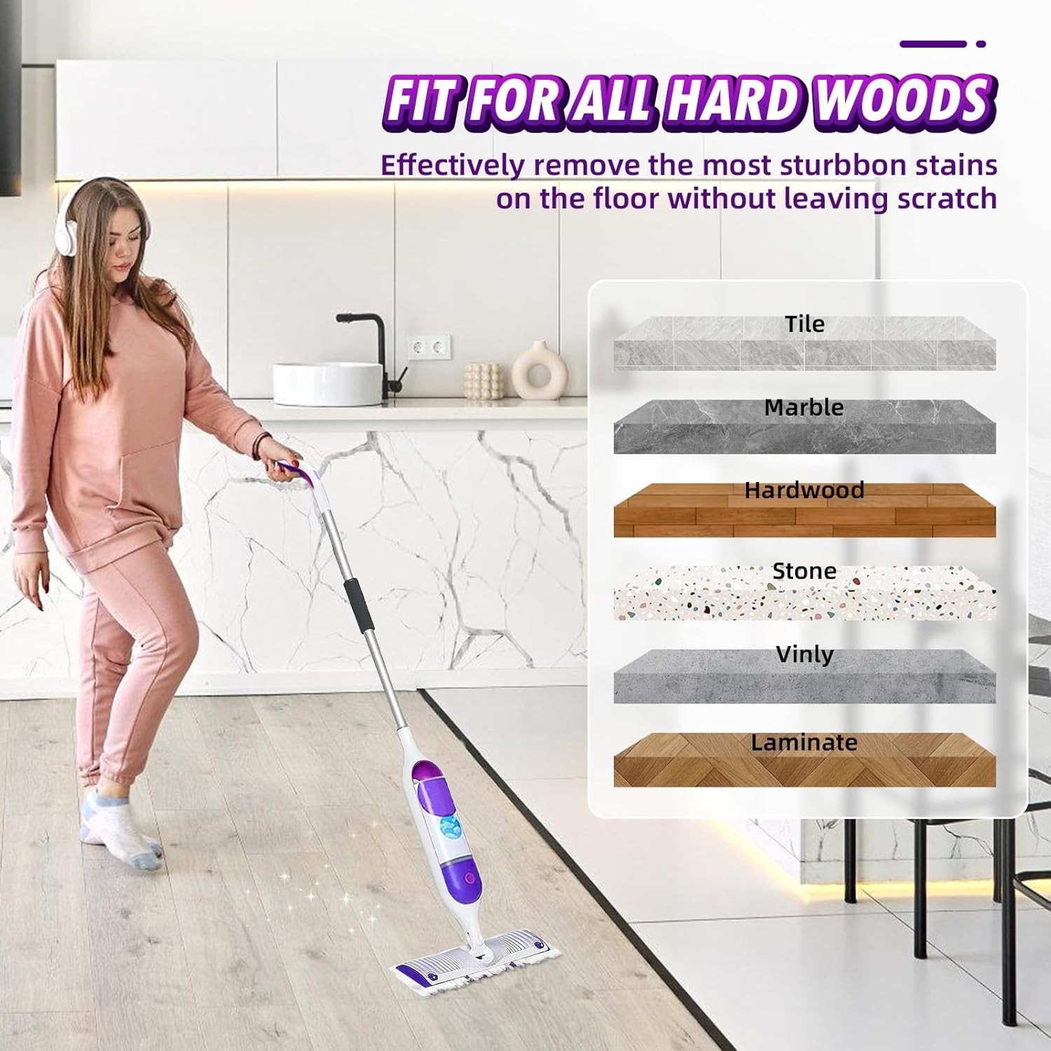 24 Count Disposable Power Mop™ Refills Compatible with Swiffer® Power Mop™,