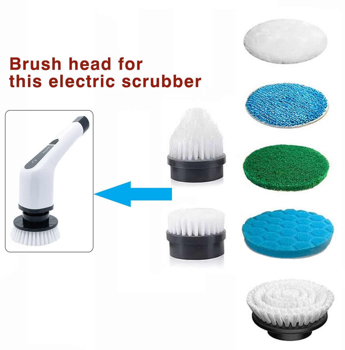 MGLSDeet Electric Spin Scrubber 7Pcs Replacement Brush Heads Black, White