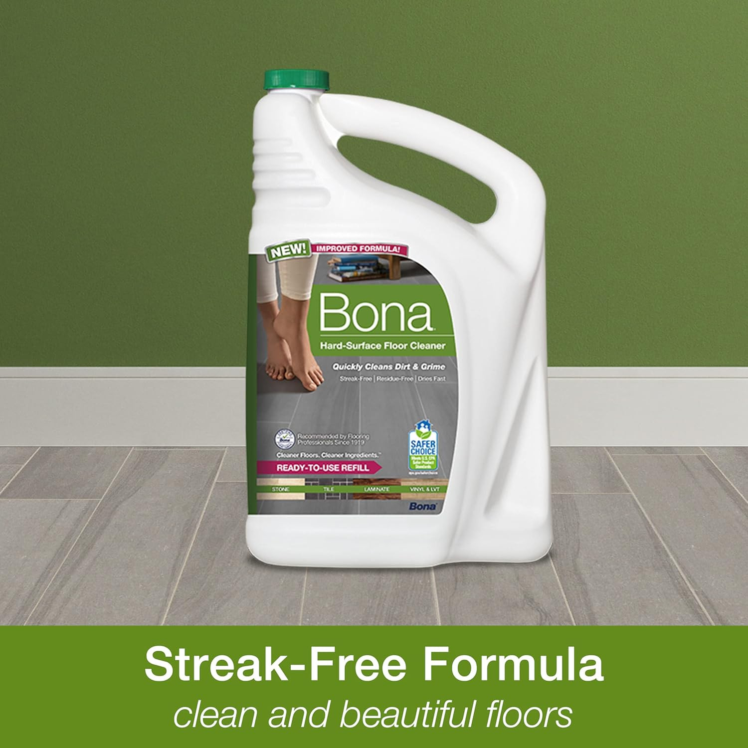 Bona Multi-Surface Floor Premium Spray Mop with Cleaner Refill, 128 Fl Oz