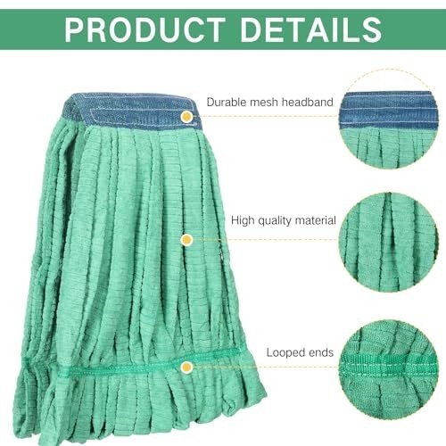 Microfiber Mop Heads 10 Pack 18 oz Commercial Wet Mop Refill Looped End for