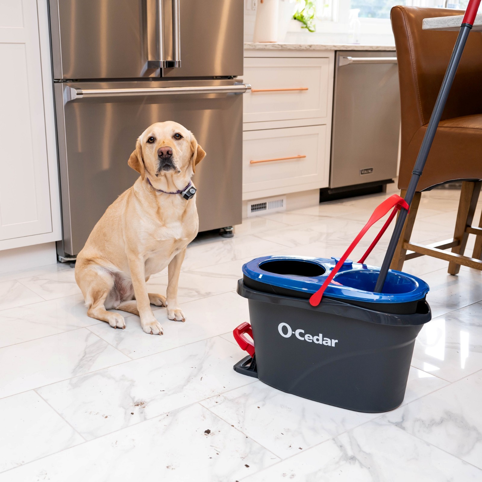 O-Cedar RinseClean Spin Mop With 2-Tank System and Microfiber Mop Head