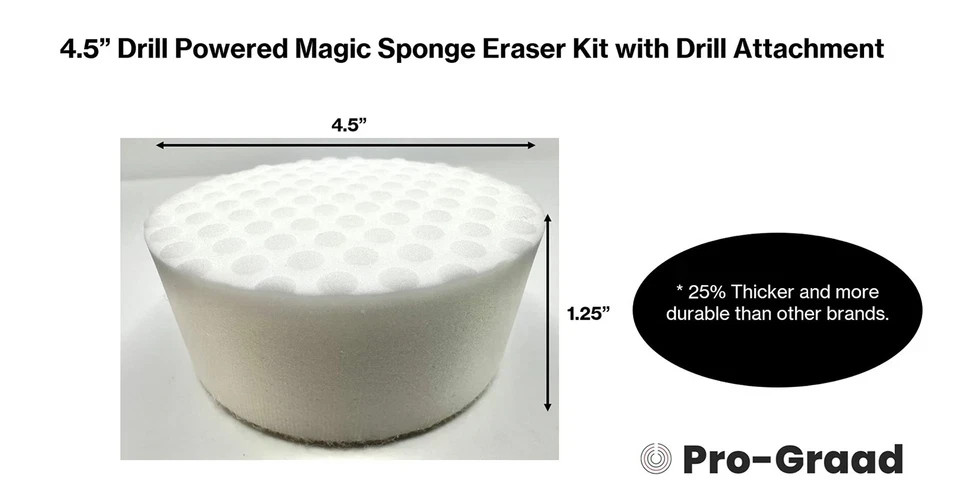 4.5” Drill Powered Magic Sponge Eraser 6 Pieces Kit with Drill Attachment | 2…