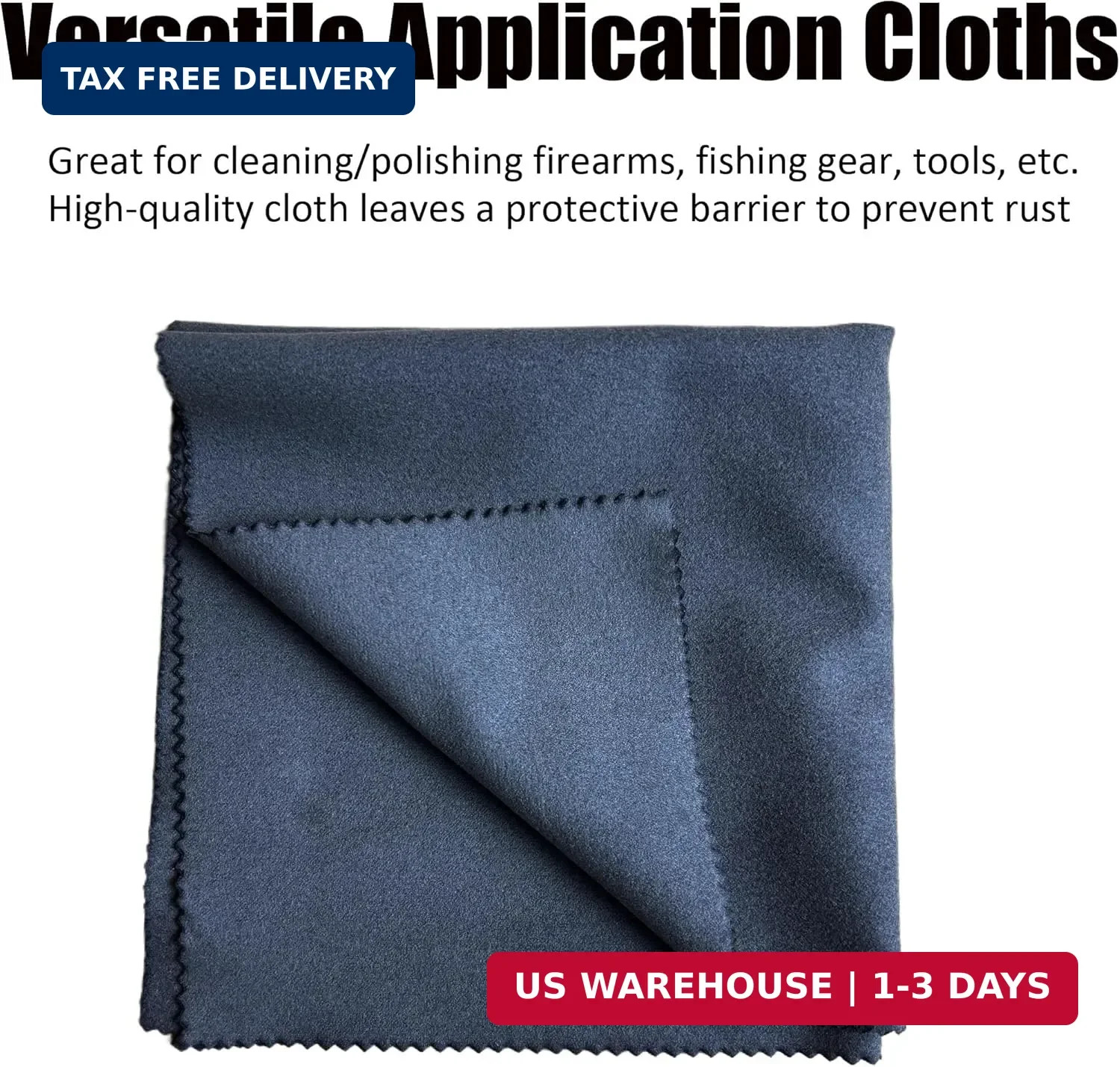 Silicone Gun Cleaning Cloth Set, 12 x 12 inch, 5-Pack, Gray, Lint-Free for Firea