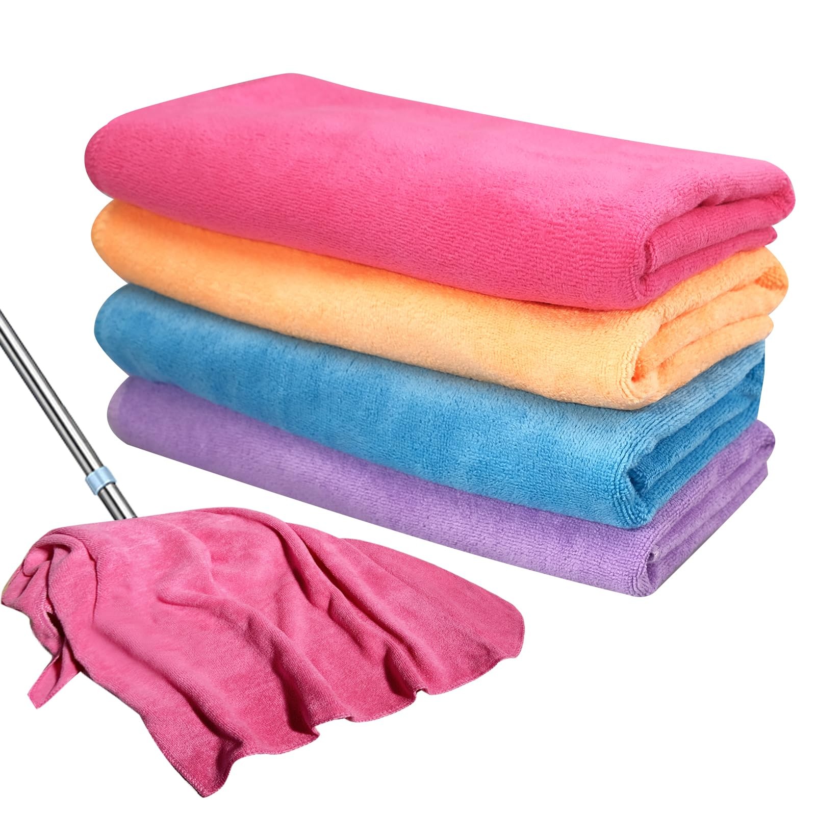 4 Pcs Multicolor Extra Large Microfiber Cleaning Cloth 30 x 20 Inch Reusable …
