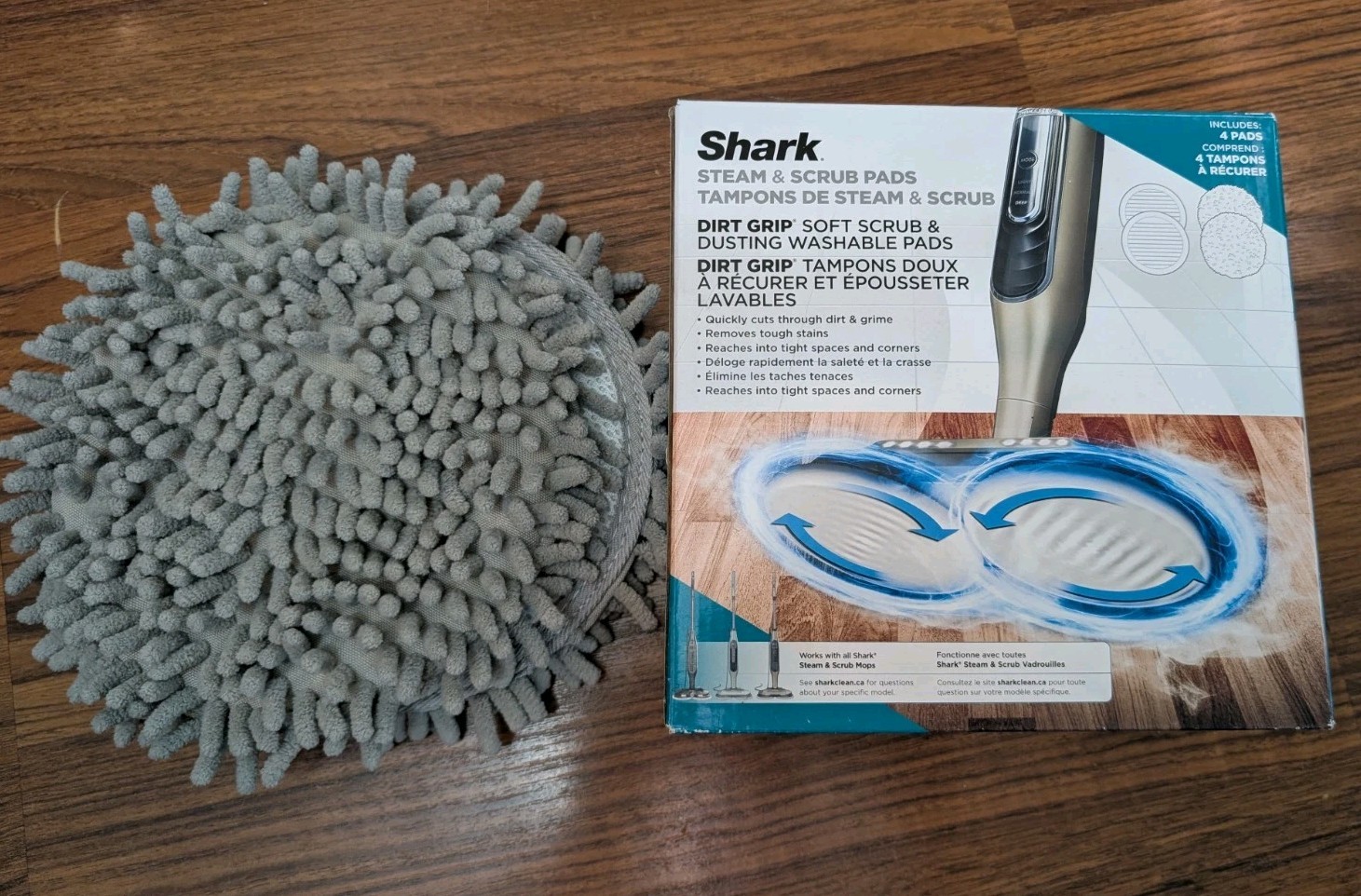 Shark Steam & Scrub Pads Dirt Washable Pads – Gray 6 Count (XKITP7000D) Pads