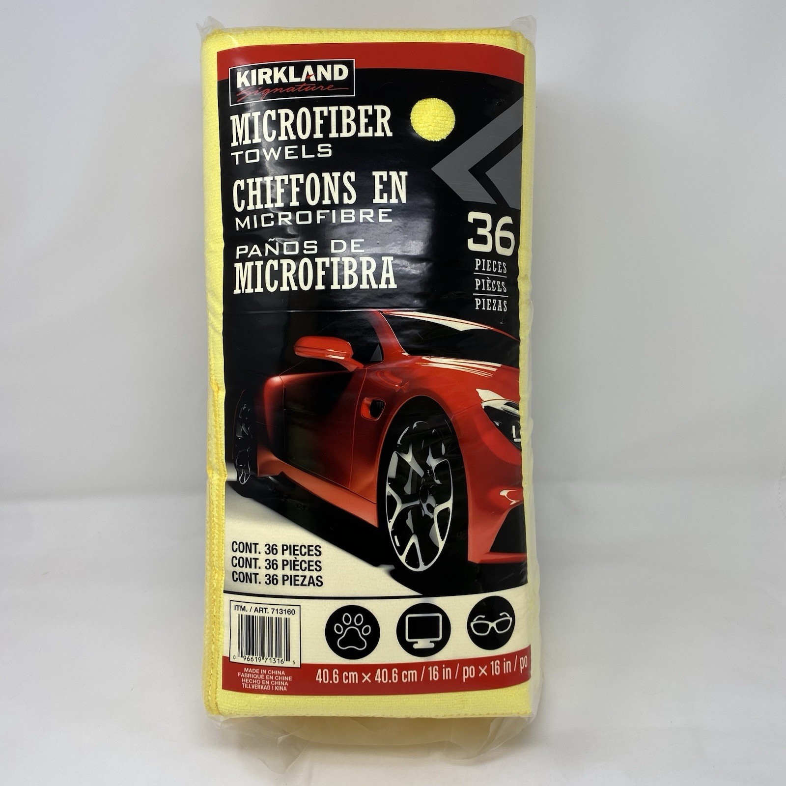 Kirkland Signature Ultra Microfiber Towels Auto Home, 16in x 16in, 36-count 🚗✨