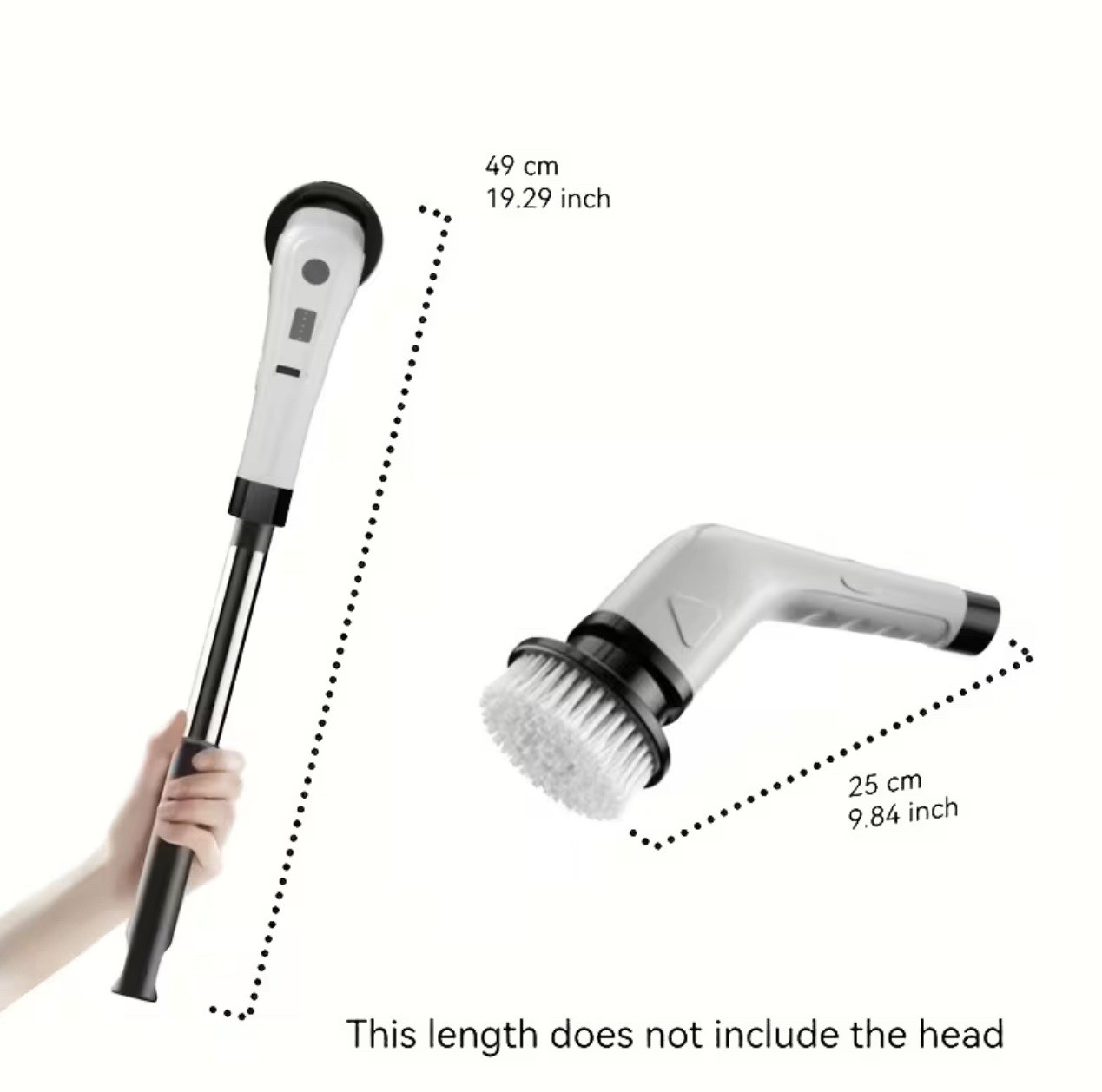 Cordless Spin Scrubber Bathroom Cleaner Brush w 8 Heads Power Electric