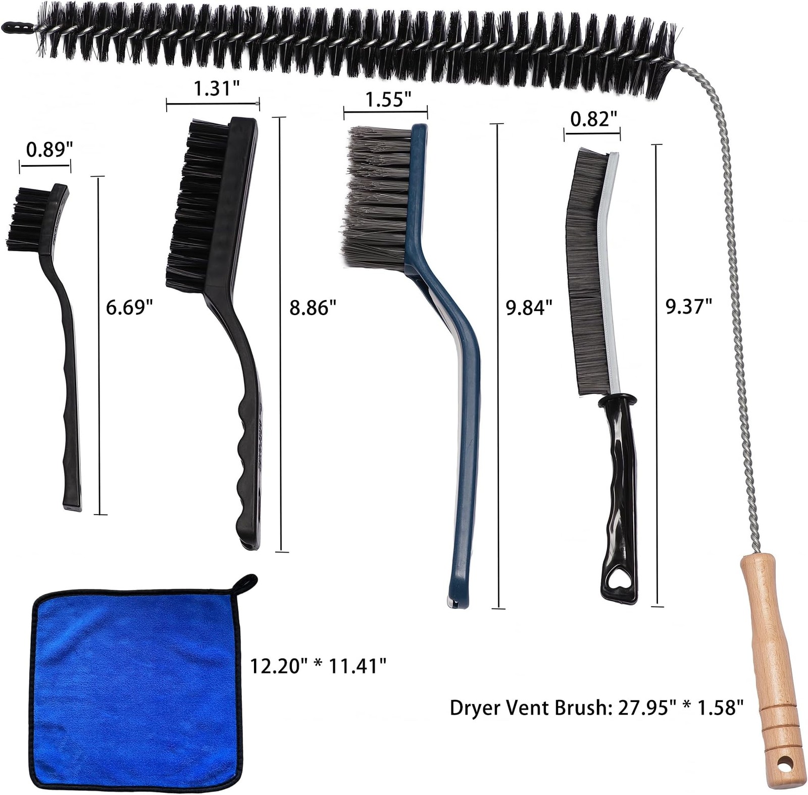 8 Pack Washing Machine Cleaning Brush, Dryer Vent Cleaner Kit, Flexible Dryer…