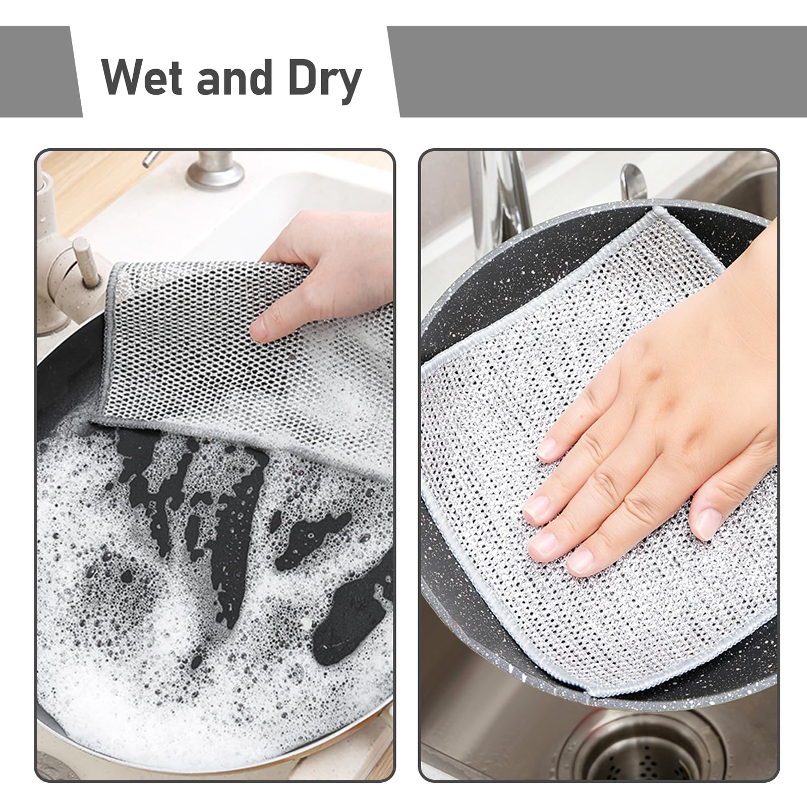 XANGNIER 20 Pcs Multipurpose Wire Dishwashing Rags for Wet and Dry 2024 New