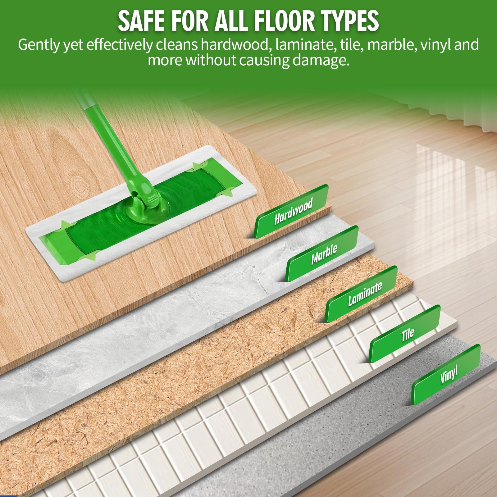 36 Count Heavy Duty Wet Pad Refills, Compatible with Swiffer Sweeper Mop & Cl…