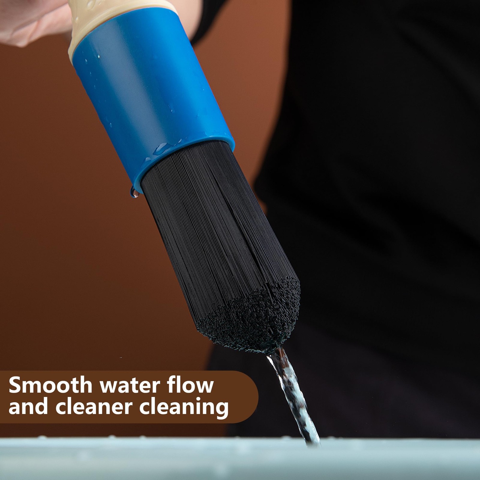 moonoom Parts Washer Brush with Hose- Wear Resistant Parts Cleaning Brush with 3