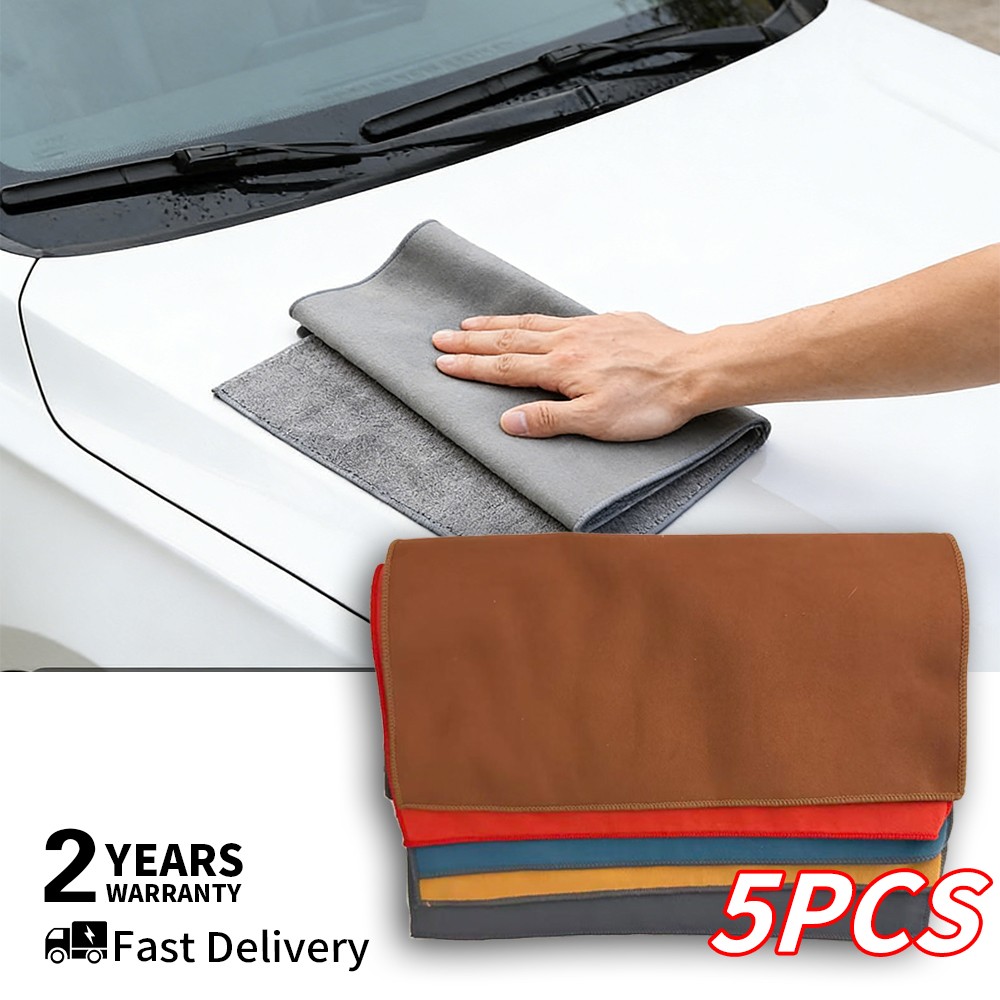 5PCS Microfiber Cleaning Cloth Towel Rag Car Polishing Auto Detailing No Scratch