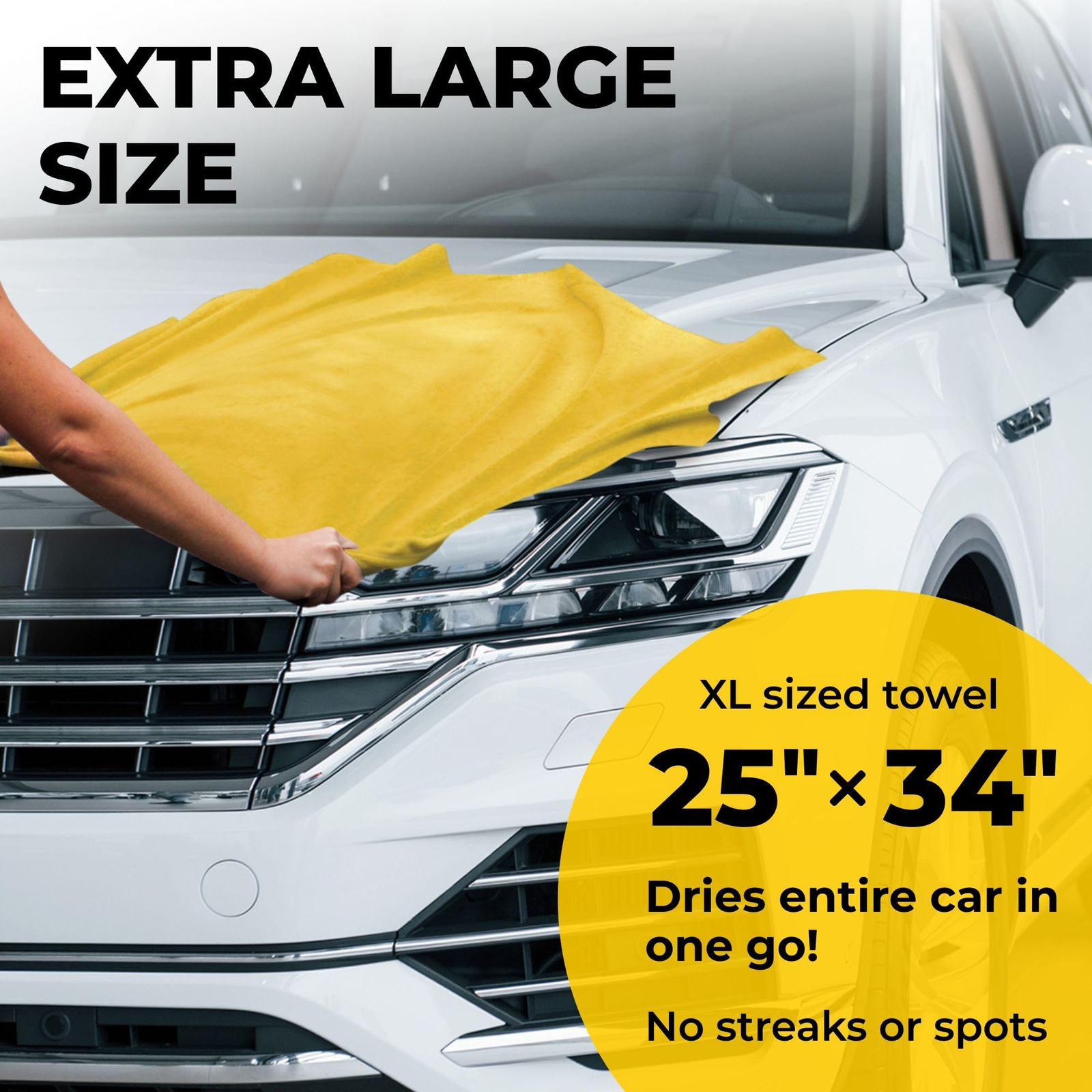 Premium XL Shammy Towel for Car – 2pk 34”x25” – Super Absorbent Chamois Towel…