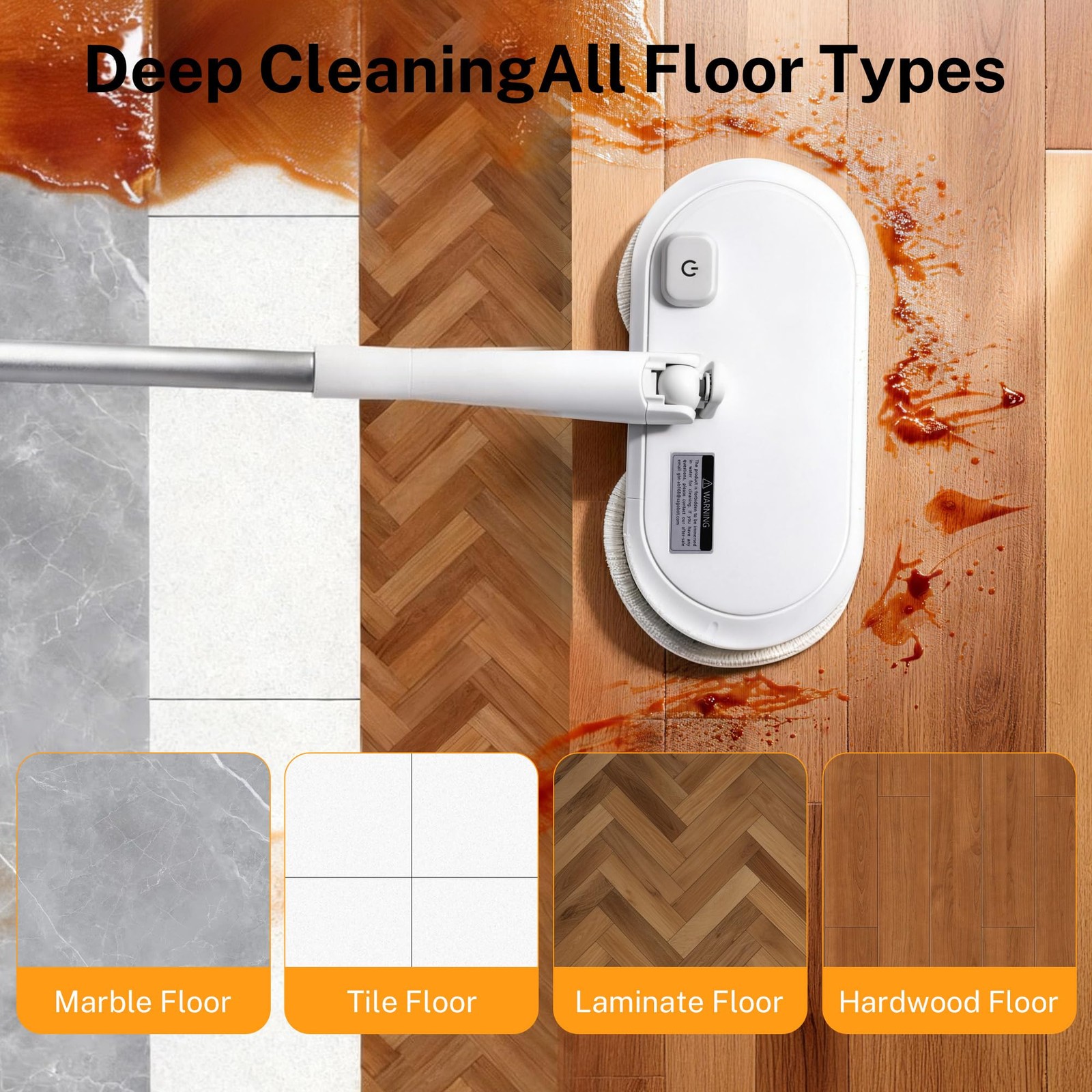 GOBOT Cordless Electric Spin Mop – Lightweight Powerful Cleaner for Hardwood,
