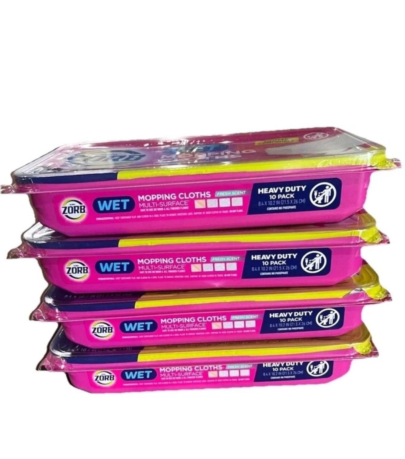 4 X Zuru Zorb Wet Mopping Wipes for Cleaning Floors and Hardwood Floors 40Count