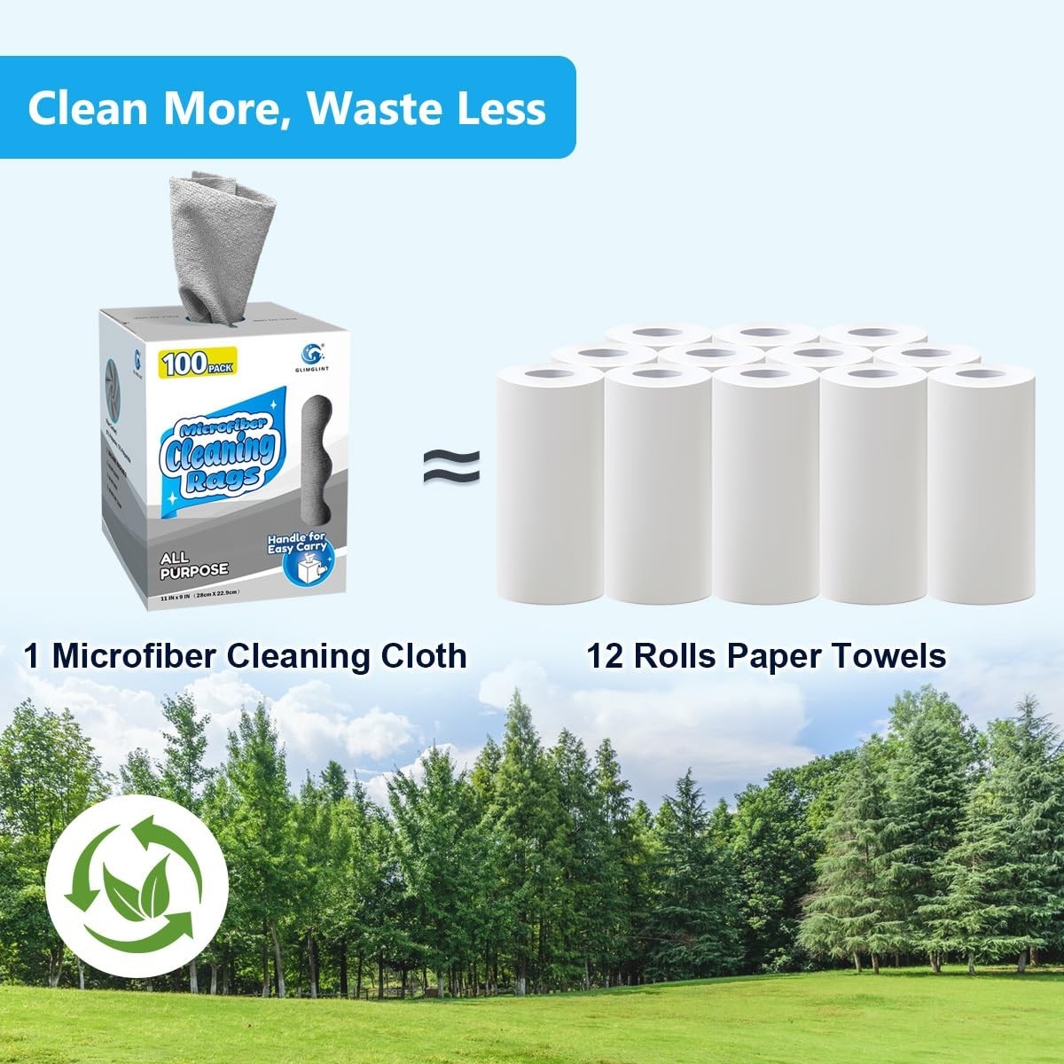 100 Pack Microfiber Cleaning Cloths – Lint-Free, Ultra Absorbent Rags for Home,
