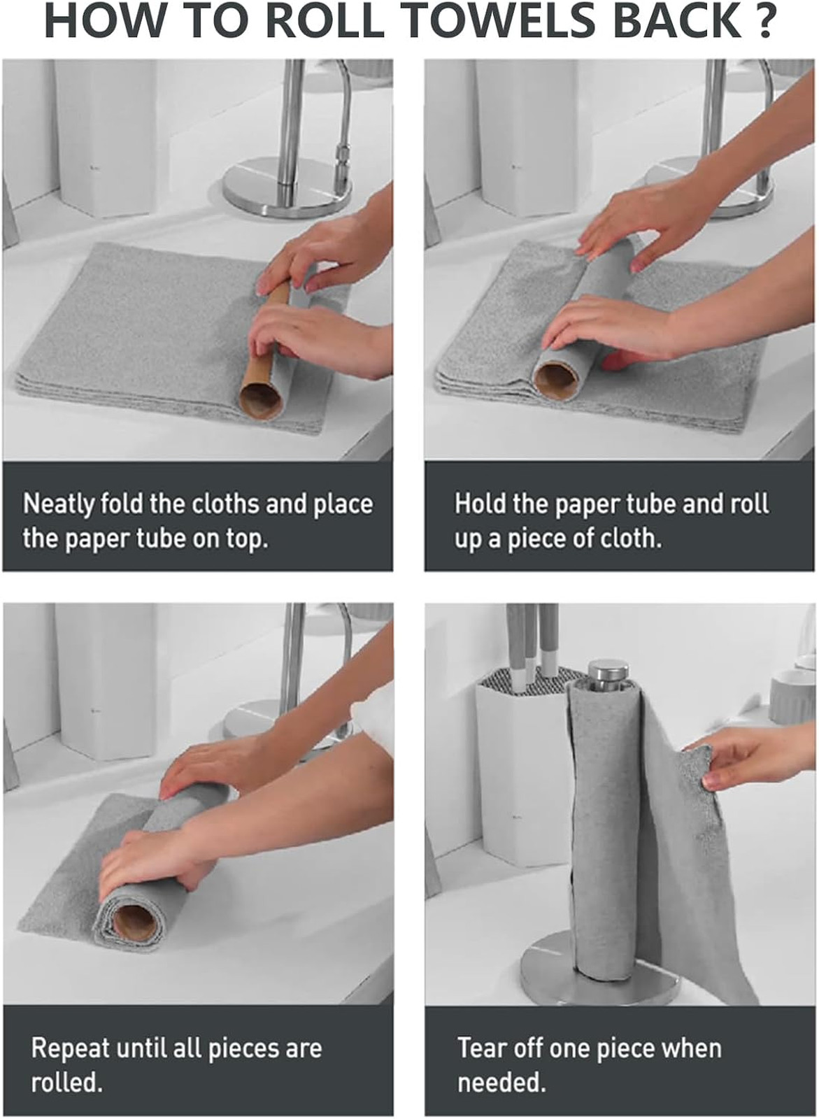 Microfiber Cleaning Cloth Roll 40 Pack 12 Inch Reusable Washable Scratch Free