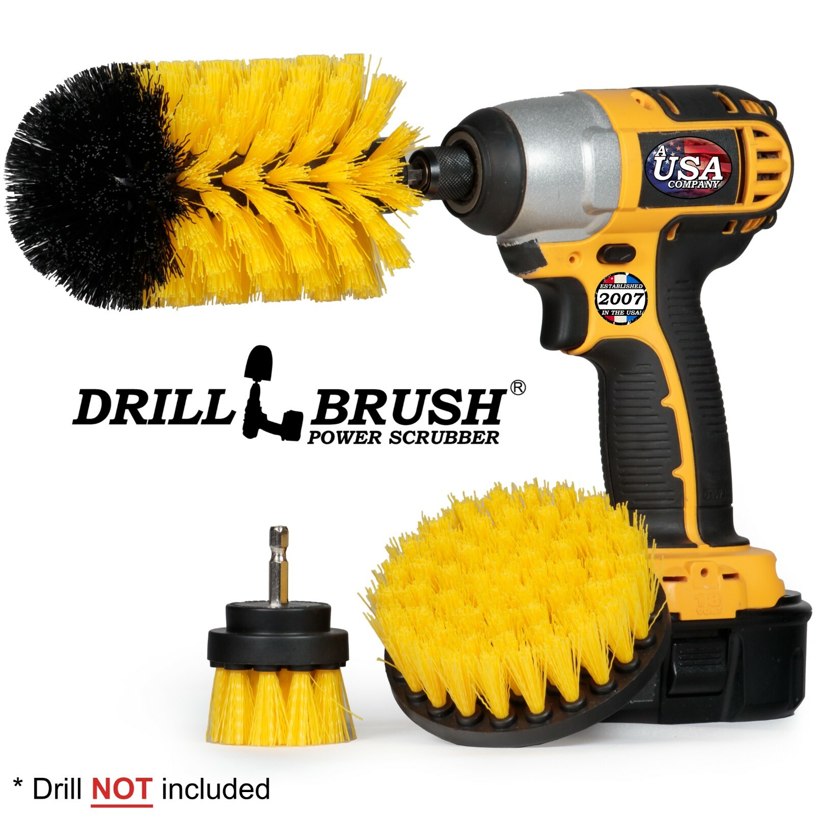Drill Brush Set for Cleaning Tile and Grout – Shower Cleaning Supplies