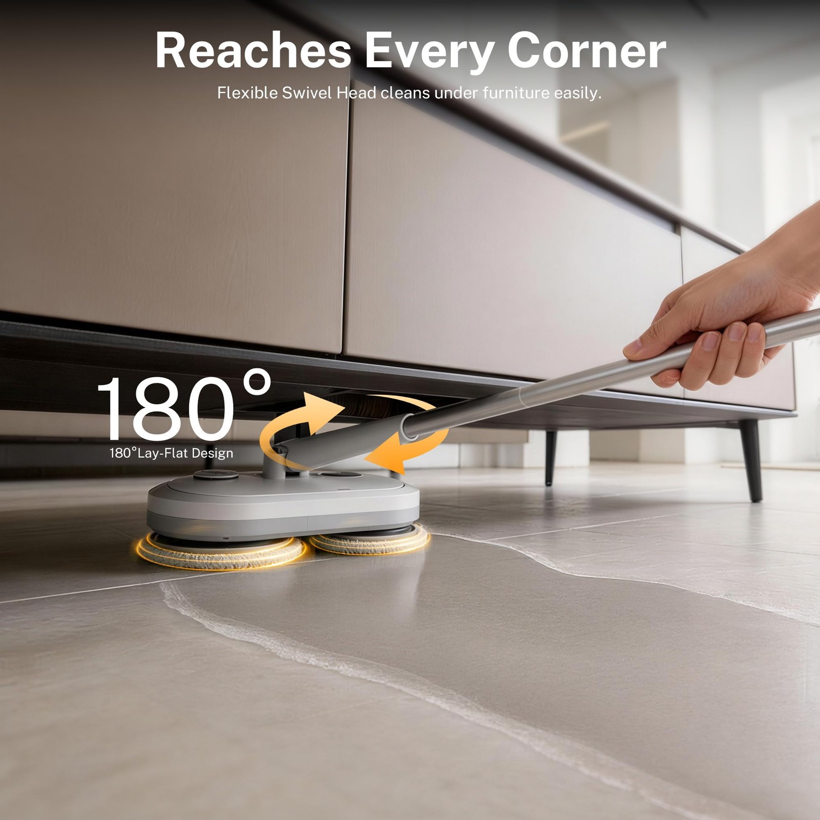 GOBOT Cordless Electric Spin Mop – Lightweight Powerful Cleaner for Hardwood,
