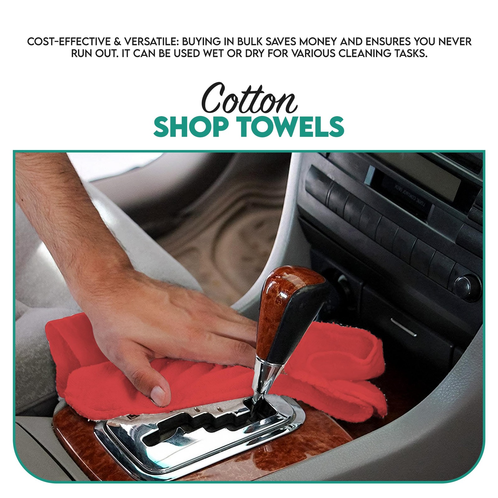 ZUPERIA Cotton Shop Towel – Multipurpose Cleaning Cloths (14″ x 12″ – Pack of…