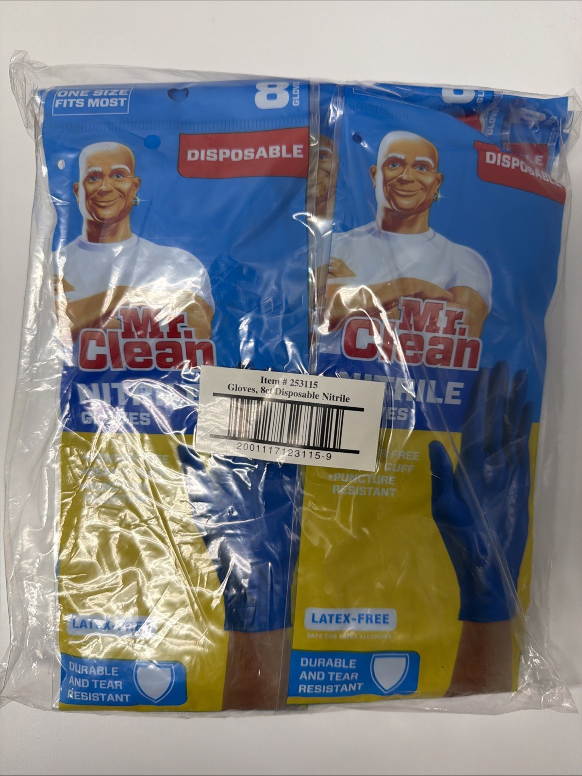 12 Pack Of 8 Mr. Clean Nitrile Gloves Latex Free/Powder Free (96 Gloves Total)