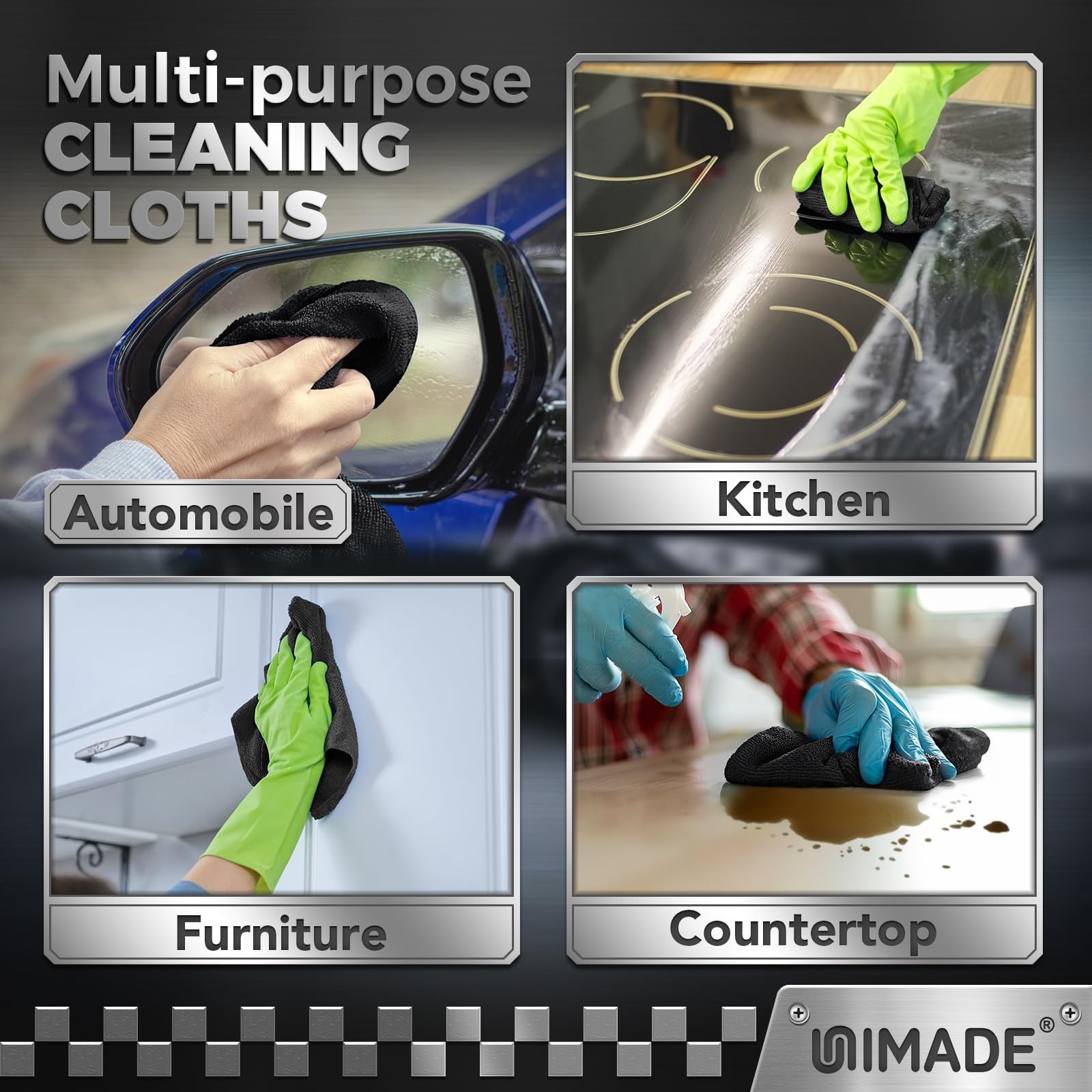 UNIMADE Microfiber Cleaning Cloth, 100 Pack Microfiber Towels for Cars Commer…