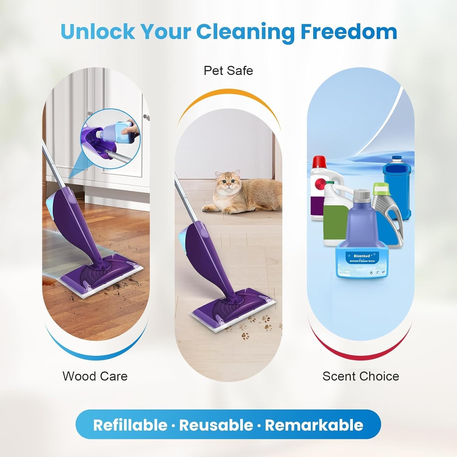 500ml Refillable Bottles for Swiffer WetJet – 2 Pack, Durable & Cost-Effective