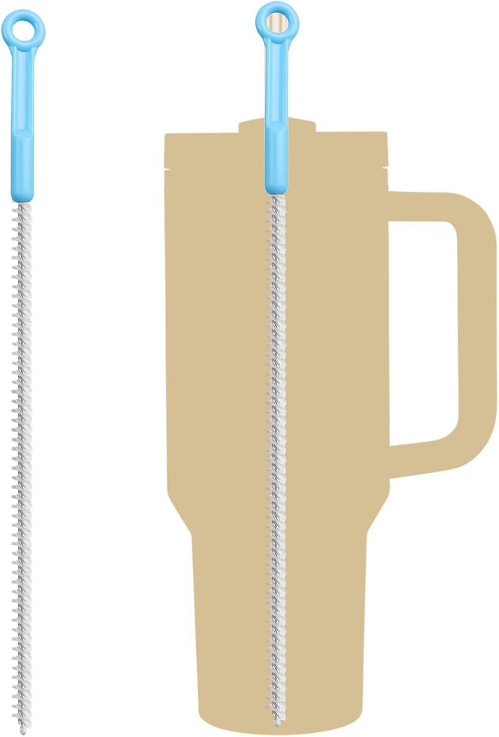Heavy-Duty Long Straw Cleaner Brush Pro Set, 2 Pack, 12 Inch, 8mm Wide | Fits