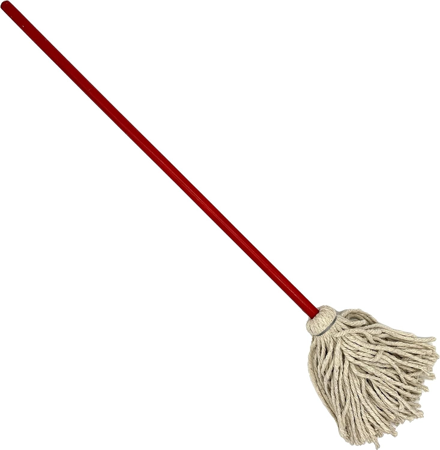 Rocky Mountain Goods Small 36-inch Mop – Traditional Red and White Cotton
