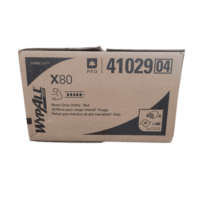 200-PACK Wypall X80 Heavy Duty Cloth Wipes in Red