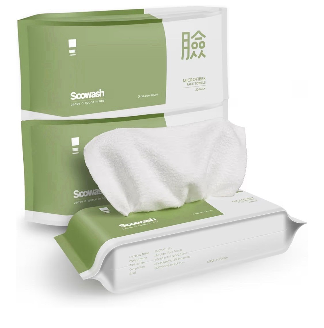 Soowash Microfiber Face Towel 20 Pack X 6 (120 Total ) Reusable Soft Facial