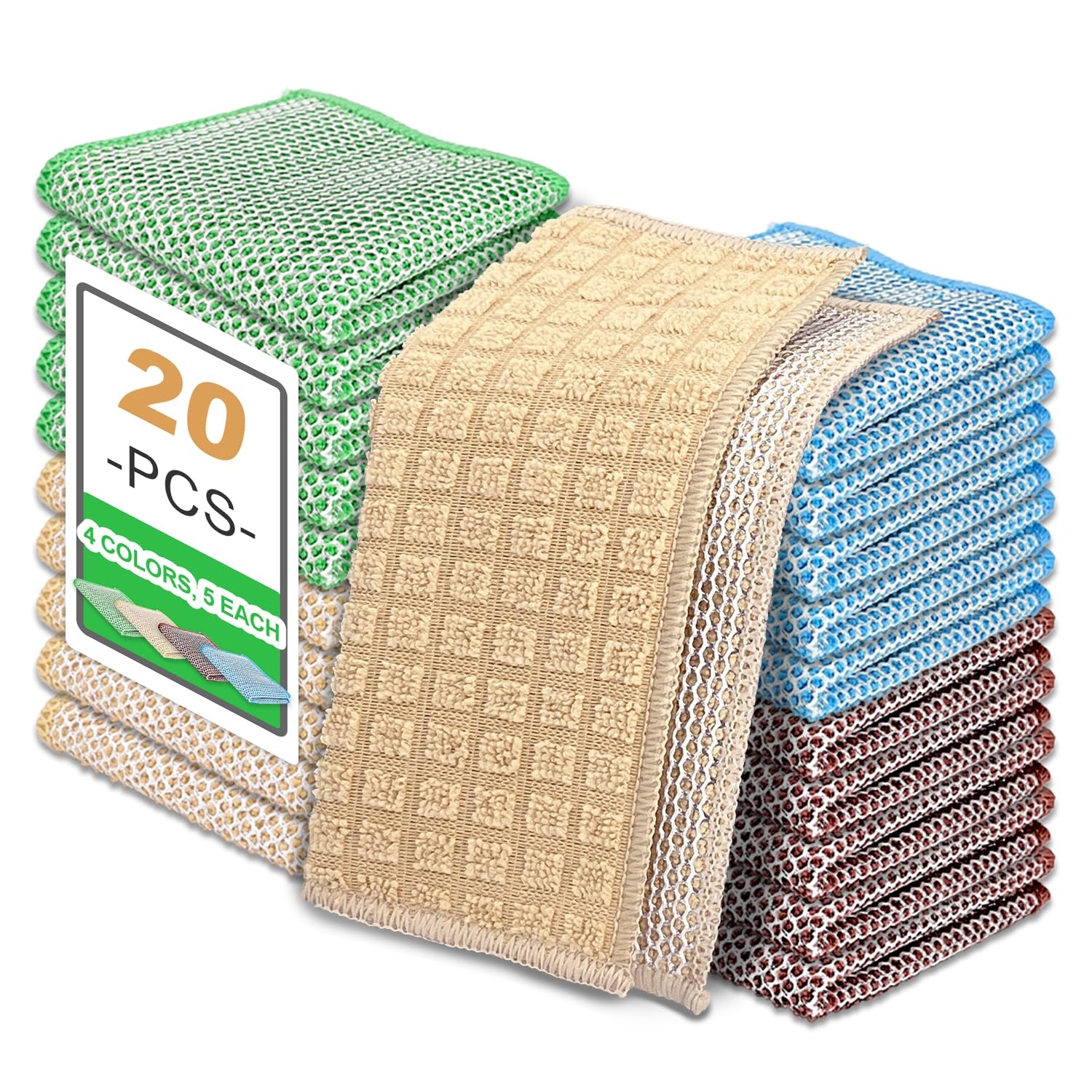 20 pcs Multipurpose Wire Dishwashing Rags, Upgraded 2-Layer Non-Scratch Metal…