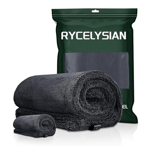 2-Pack 24″ x 36″ 11.8″ x 11.8″ Twisted-Loop Car Drying Towel 1500GSM