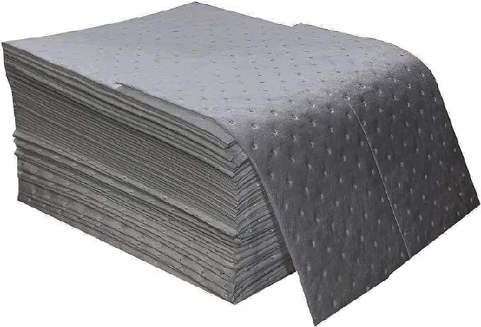 ATERET Oil Pads, Mats 15″ x 18″ – 100 Oil Absorbing Pads I White and Grey