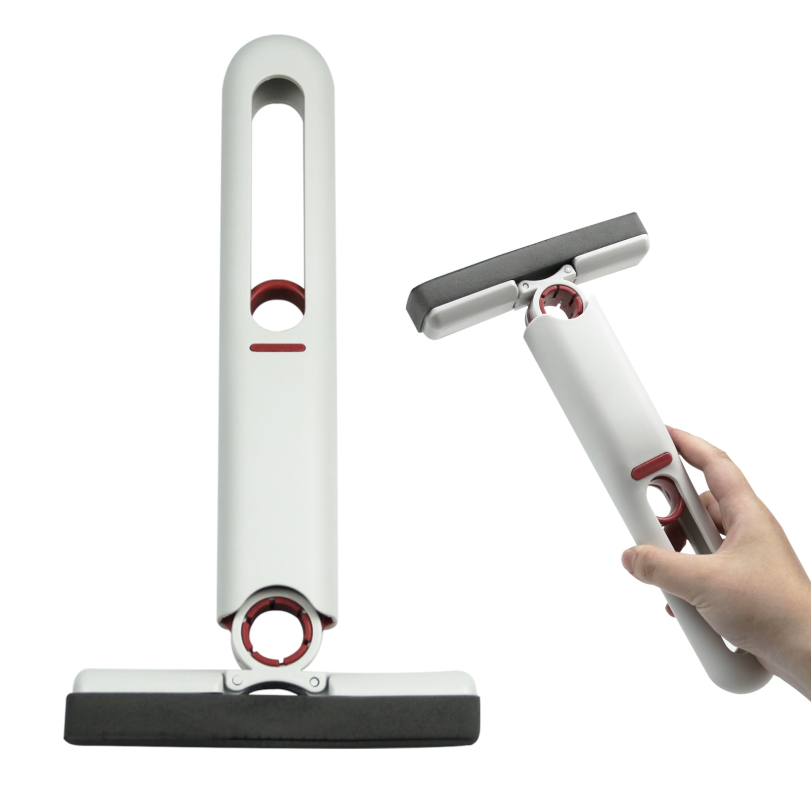 Portable Mini Cleaning Mop with 2 Sponge Heads & Squeeze Handle Wet Dry